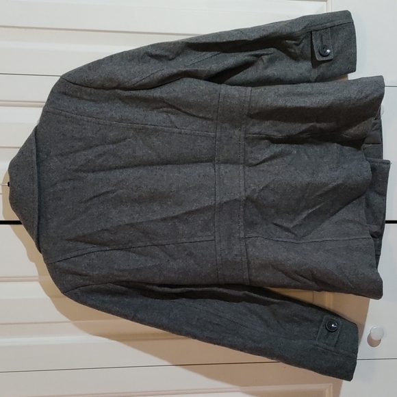 Kenneth Cole Reaction gray wool blend double breasted winter pea coat size 8 - Picture 2 of 11